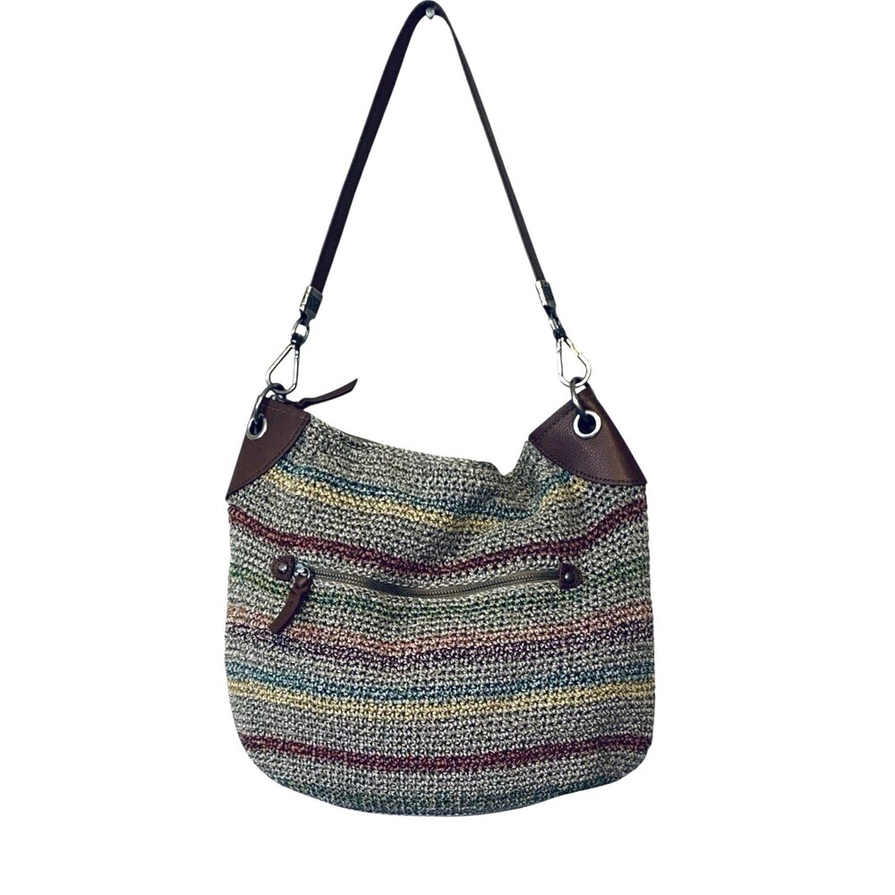 The Sak Tote Multicolor Crochet Shoulder Bag w/ Detachable Leather Strap